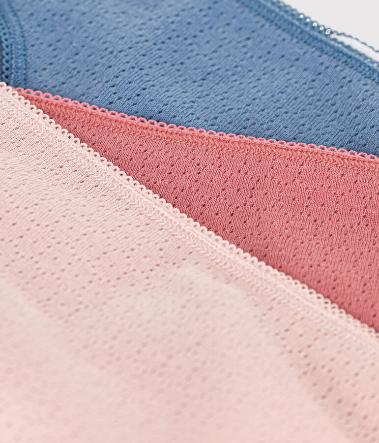 Set di 3 slip in cotone traforato donna multicolore