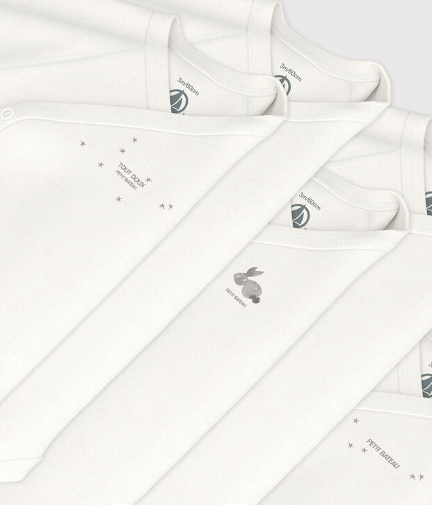 Confezione da 5 body incrociati a maniche lunghe in cotone multicolore