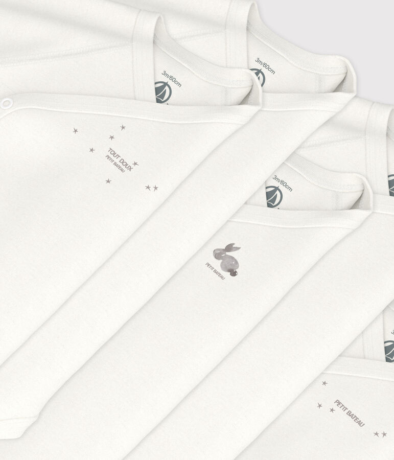 Confezione da 5 body incrociati a maniche lunghe in cotone multicolore