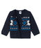 Cardigan bebè maschietto in lana e cotone blu SMOKING/bianco MULTICO