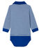 Body a polo fantasia millerighe bebè maschio blu LIMOGES/bianco MARSHMALLOW