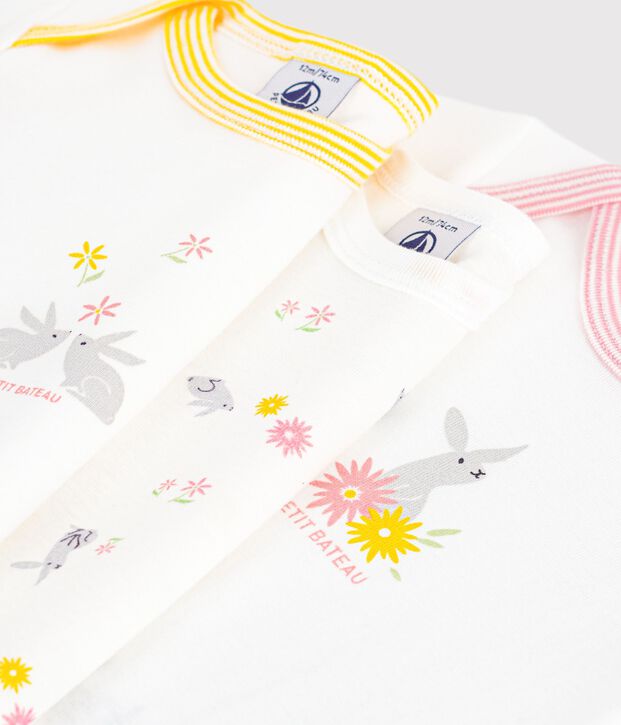 Lot de 3 bodies manches courtes en coton multicolore