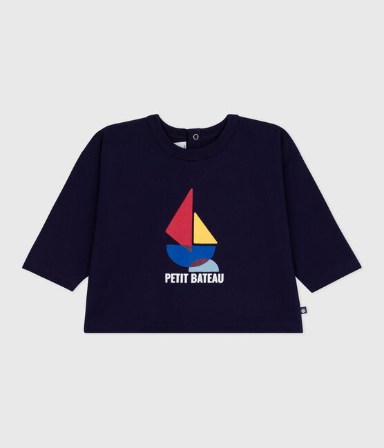 T-shirt a maniche lunghe in cotone con motivo gatto neonato SOIR