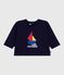 T-shirt a maniche lunghe in cotone con motivo gatto neonato SOIR
