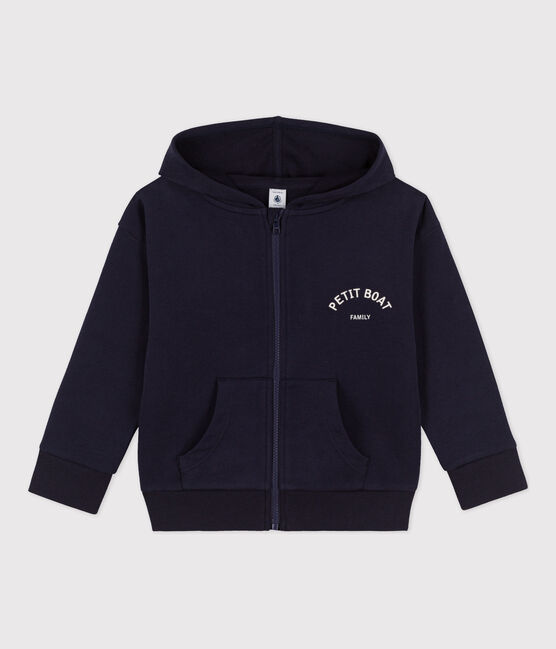 Felpa petit Boat con zip e cappuccio bambino blu SMOKING