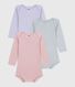Set di body a maniche lunghe in cotone traforato neonato