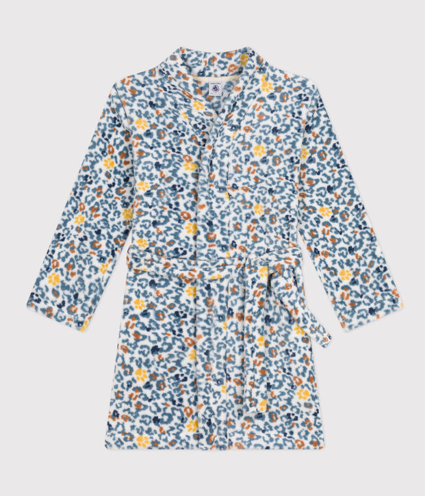 Vestaglia in pile bambino unisex bianco/blu/multicolore