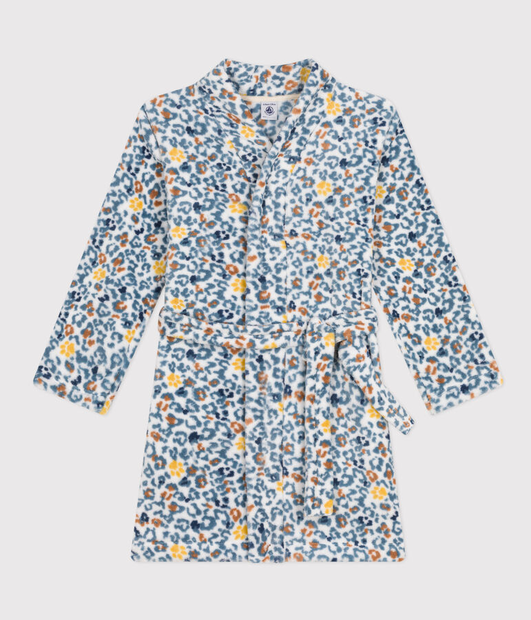 Vestaglia in pile bambino unisex bianco/blu/multicolore