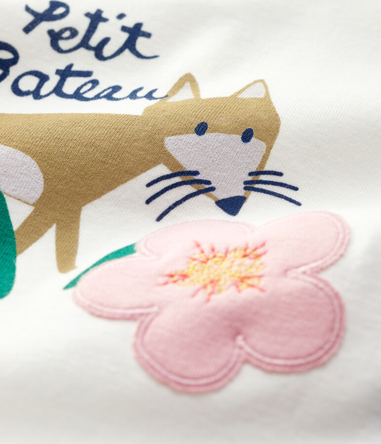 Blusa in cotone beb&egrave;. bianco MARSHMALLOW