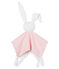 Doudou coniglietto bebè a costine rosa CHARME/bianco MARSHMALLOW