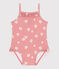 Costume da bagno intero con stampa floreale e volant neonato rosa CHARME/bianco MARSHMALLOW