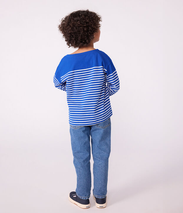 Marini&egrave;re in cotone bambino blu/ecru