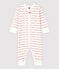 Tutina pigiama senza piedi Petit Bateau "Je T'aime" bebè in jacquard bianco MARSHMALLOW/rosso TERKUIT