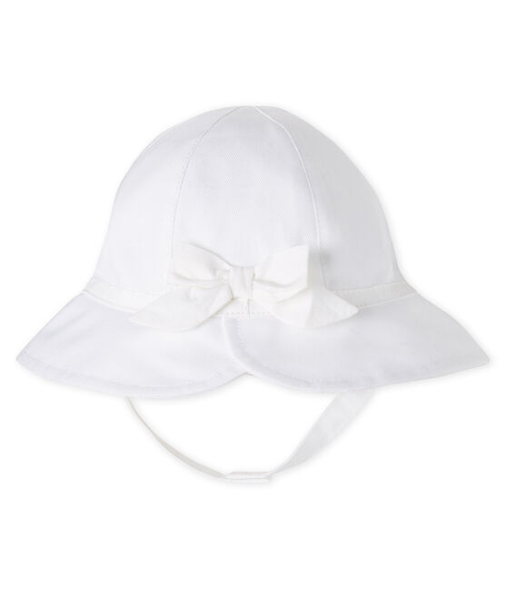 Cappellina in twill bebè bambina bianco MARSHMALLOW