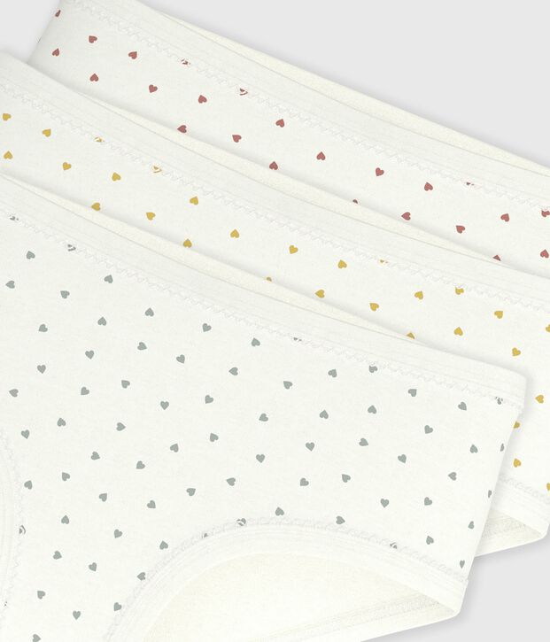 Set di slip a vita alta in cotone con stampa a cuori bambina multicolore