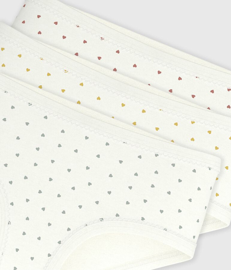 Set di slip a vita alta in cotone con stampa a cuori bambina variante 1