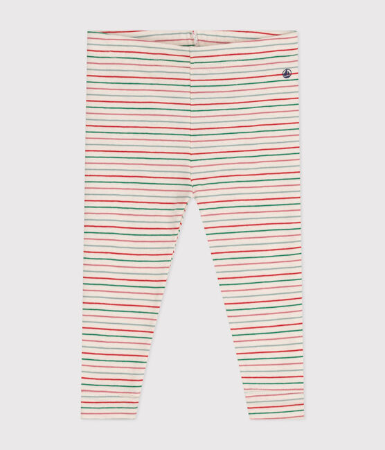 Leggings bebè in cotone bianco AVALANCHE/ MULTICO