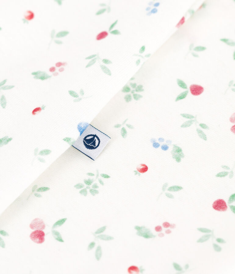 Pigiama in cotone con colletto a fiori neonato bianco/multicolore