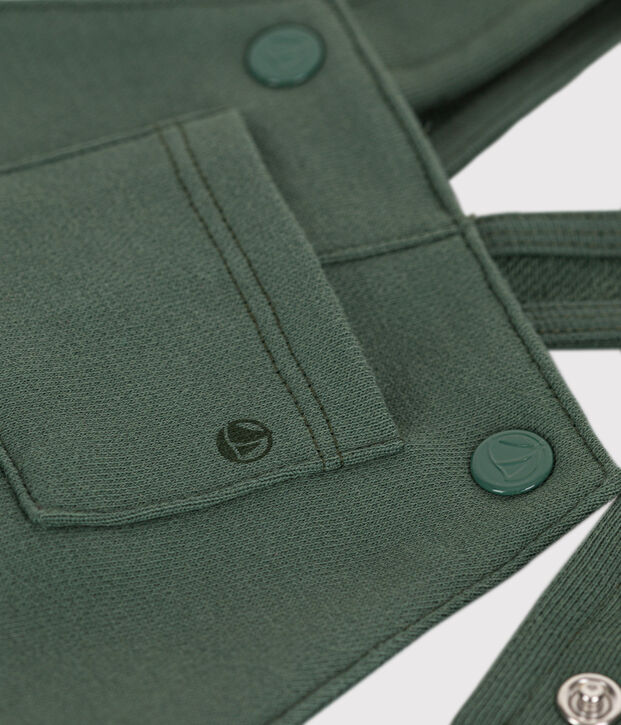 Salopette beb&egrave; lunga in molleton verde