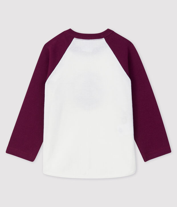 T-shirt beb&egrave; maschio bianco/viola