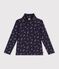Dolcevita in cotone a fiori bambina blu/multicolore