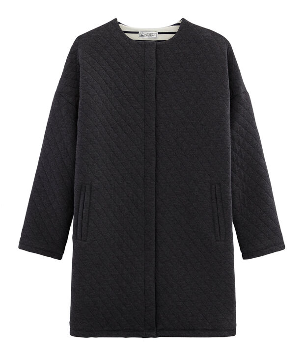 Giacca lunga in tubique donna grigio