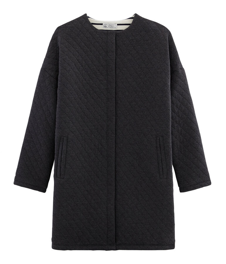 Giacca lunga in tubique donna grigio