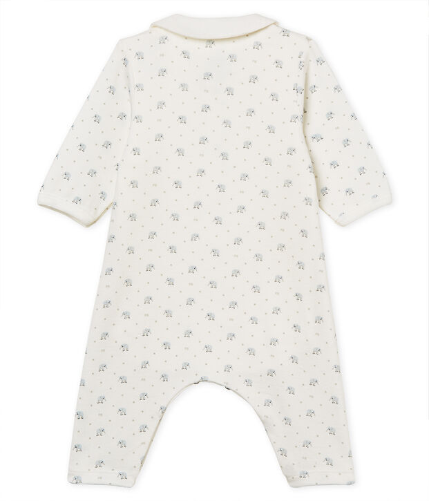 Bodyjama senza piedi beb&egrave; maschio a costina 1x1 fantasia bianco/multicolore