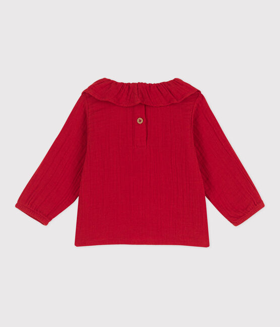 Blusa a maniche lunghe in garza di cotone per neonati STOP