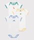 Set da 3 body a maniche corte in cotone con animali neonato