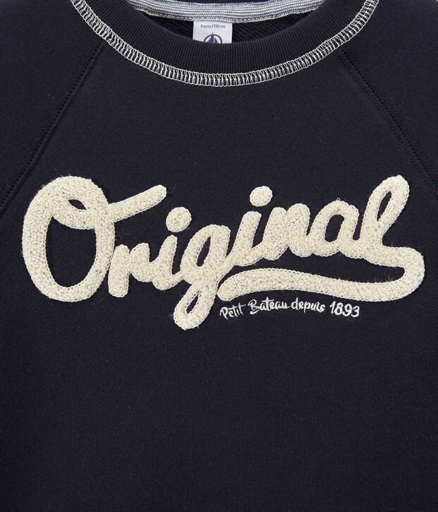 Felpa bambino in molleton blu