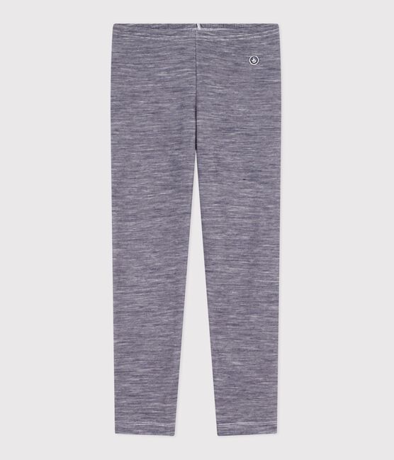 Leggings bambino in misto lana e cotone a righe blu SOIR/ MARSHMALLOW
