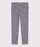 Leggings bambino in misto lana e cotone a righe blu SOIR/ MARSHMALLOW