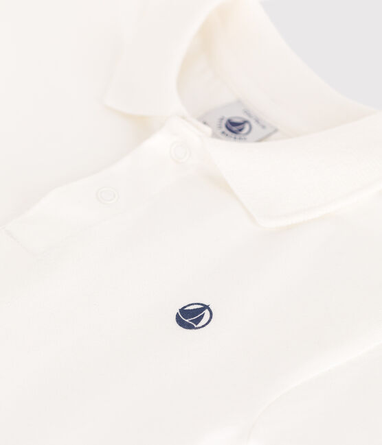 Polo a maniche corte in cotone tinta unita neonato bianco MARSHMALLOW