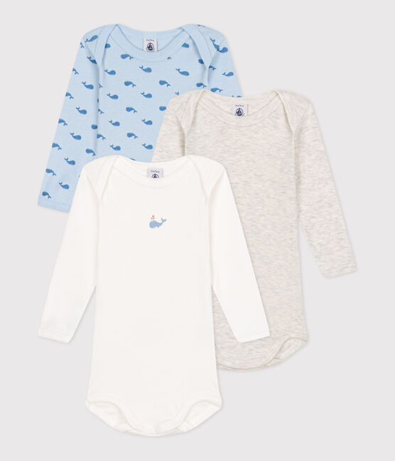 Set da 3 body a maniche lunghe in cotone con balena neonato variante 1