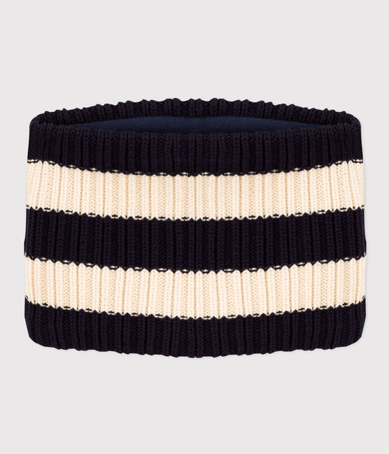 Snood in maglia a righe con fodera in pile bambino unisex blu SMOKING/ AVALANCHE