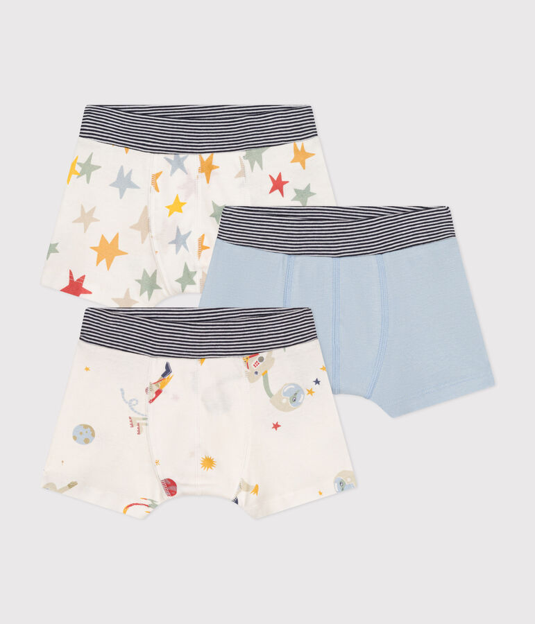 Set di 3 boxer spazio in cotone bambino multicolore