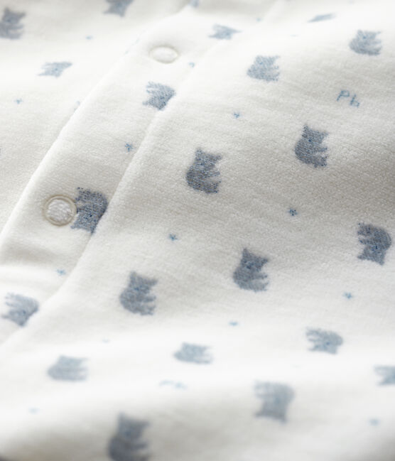 Body-pigiama fantasia koala bebè in ciniglia di cotone biologico bianco MARSHMALLOW/bianco MULTICO