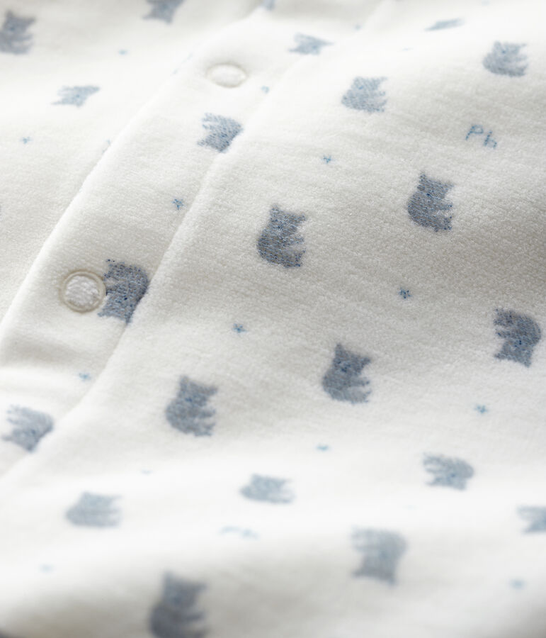 Body-pigiama con stampa koala bimbo in velluto bianco/multicolore