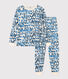 Pigiama bambino in cotone con parole blu