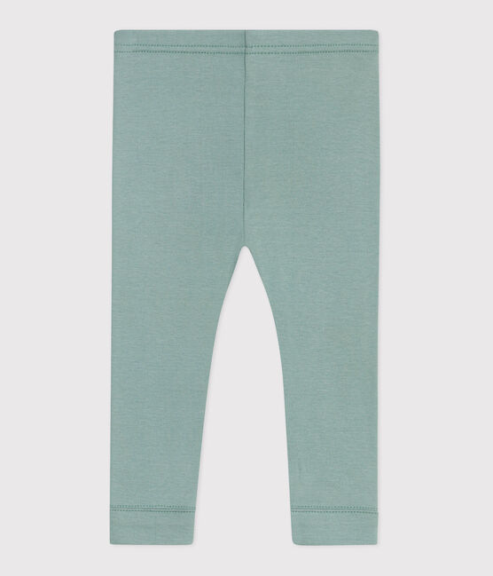 Leggings in cotone tinta unita neonato verde PAUL