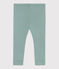 Leggings in cotone tinta unita neonato verde PAUL