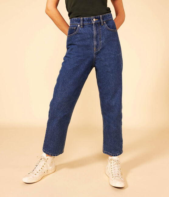 Jeans eco-sostenibili in cotone Donna blu BLEU DELAVE