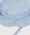 Cappellino in chambray neonata blu