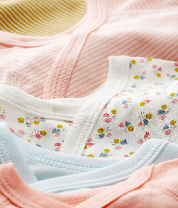 Confezione da 5 body nascita beb&egrave; femmina multicolore