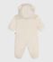 Tutina imbottita in sherpa con orecchie e fodera millerighe neonato ecru MILK