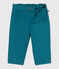 Pantaloni in morbido cotone tinta unita neonato verde DRAGONFLY