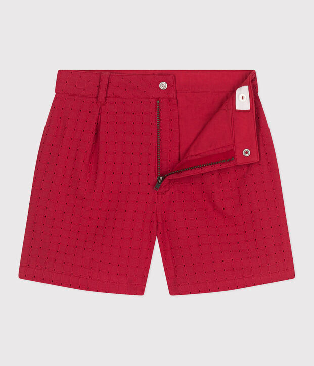 Shorts in cotone bambina rosso