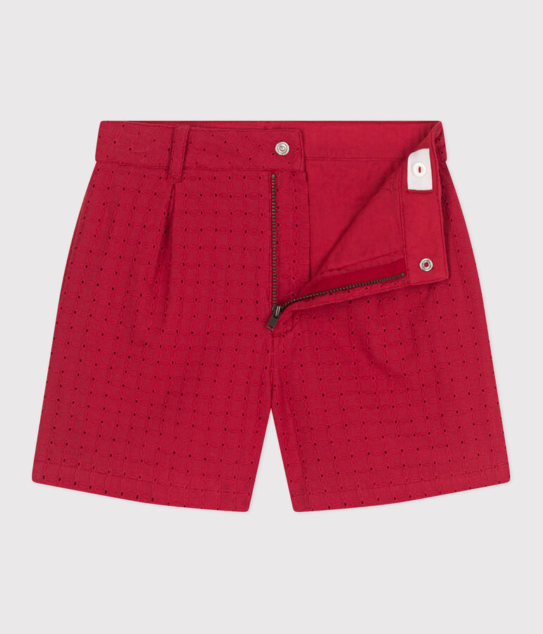 Shorts in cotone bambina rosso
