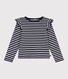 T-shirt a maniche lunghe in cotone a righe bambina